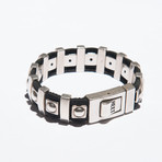 Eta Leather + Metal Bracelet // Black (7"L)