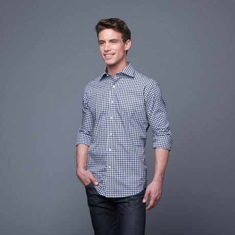 Gingham Shirt // Navy (US: 14.5/32-33)