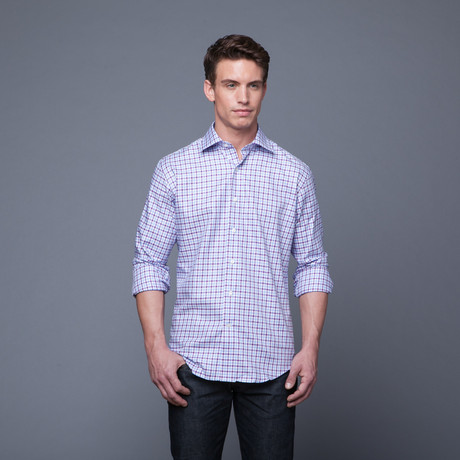 Checkered Shirt // Purple (US: 17.5/34-35)