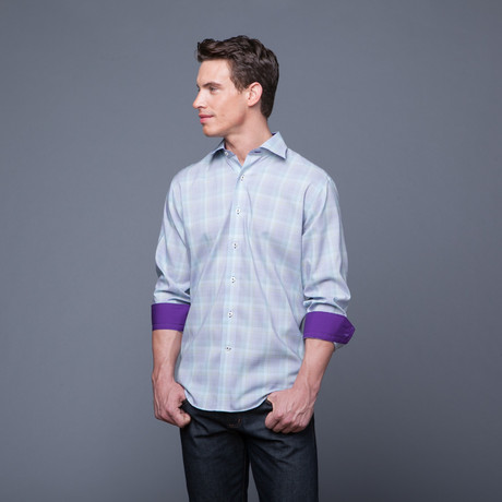 Grid Shirt // Blue + Purple  (US: 14.5/32-33)