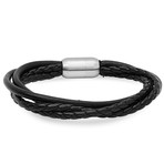 Leather Wrap Bracelet (Black)