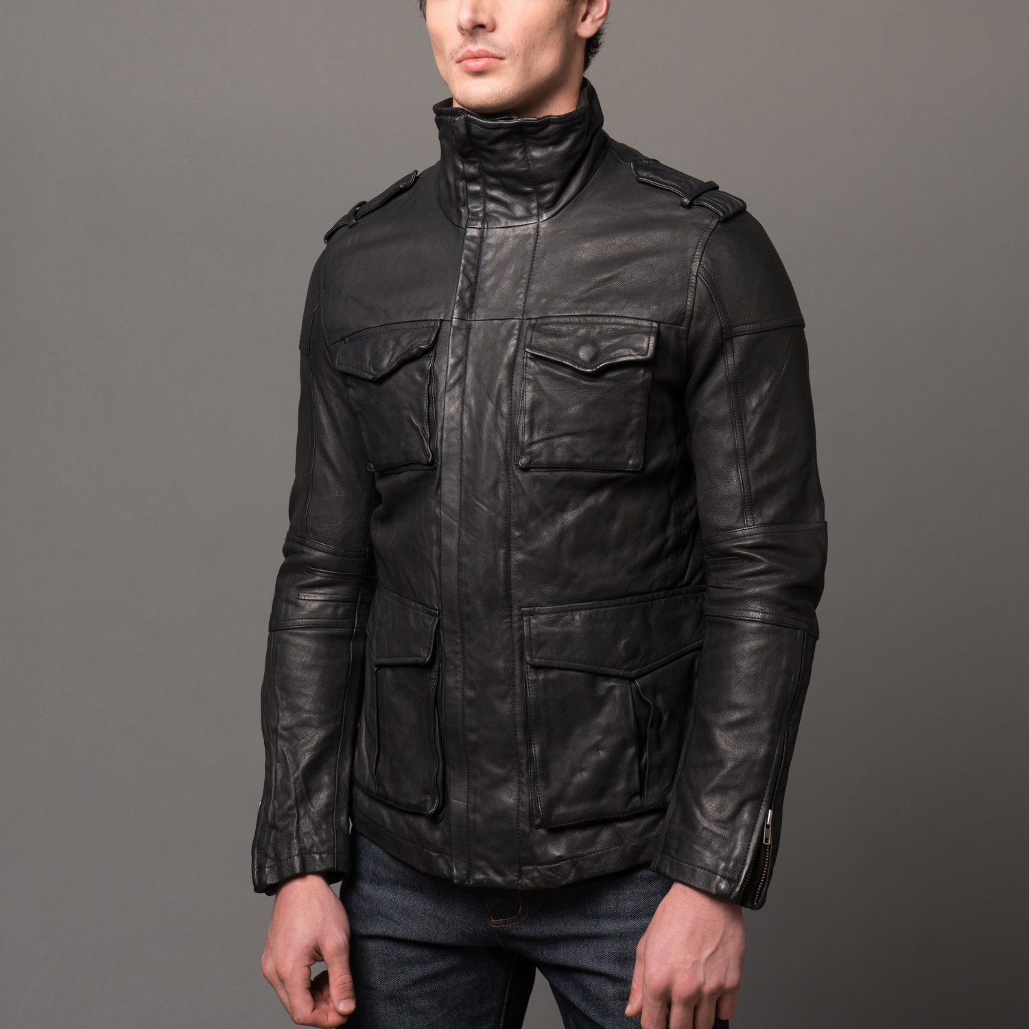 Leroy Leather Utility Jacket (M) - Zachary Prell (Winter