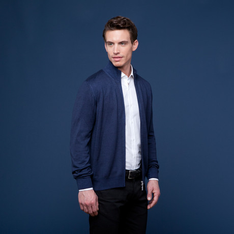 Vintage Merino Zip Jacket // Navy (Euro: 50)