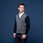 Fine Gauge Merino Chevron V-Neck (Euro: 50)