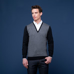 Fine Gauge Merino Chevron V-Neck (Euro: 50)