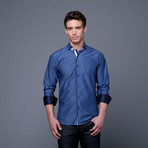 Elegance Button Up // Losange Jean + Navy (S)