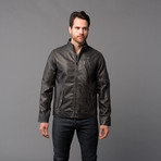 Urban Republic // Two-Tone Leather Biker Jacket // Black (S)