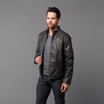 Urban Republic // Two-Tone Leather Biker Jacket // Black (XL)