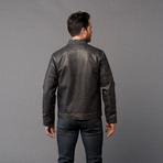 Urban Republic // Two-Tone Leather Biker Jacket // Black (S)