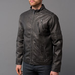 Urban Republic // Two-Tone Leather Biker Jacket // Black (S)