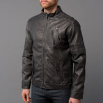 Urban Republic // Two-Tone Leather Biker Jacket // Black (XL)