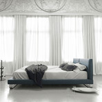 Chelsea Bed // Summer Blue Leather (California King: 81"L x 93"W x 29"H)