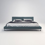 Chelsea Bed // Summer Blue Leather (California King: 81"L x 93"W x 29"H)