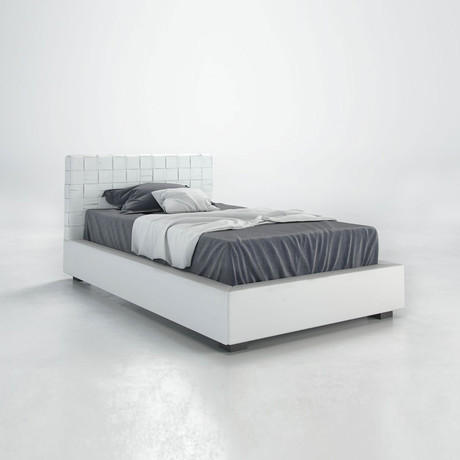 Madison Bed // White Leather (Twin: 85"L x 49"W x 35"H)