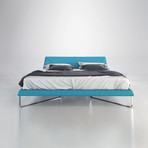 Irving Bed // Caneel Bay Blue Fabric (Eastern King: 95"L x 83"W x 36"H)