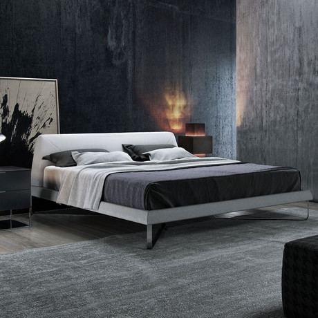 Irving Bed // Dove Gray Fabric (Eastern King: 95"L x 83"W x 36"H)