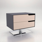 Park Nightstand // Asphalt + Frappe Matte (Left)