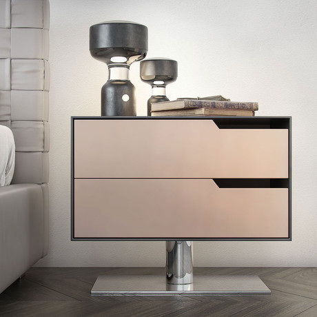 Park Nightstand // Asphalt + Frappe Matte (Left)