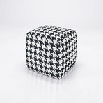 Hester Pouf // Black White Houndstooth