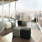 Hester Pouf // Black White Houndstooth