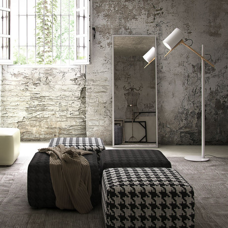 Hester Ottoman (Black White Houndstooth)