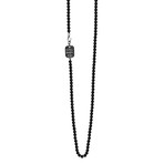 Onyx Bead Necklace (18" Long)