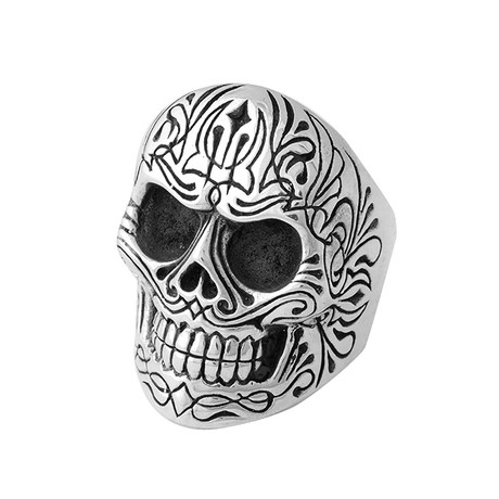 Full Pinstripe Skull Ring