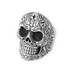 Full Pinstripe Skull Ring