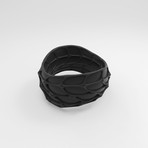 Panel Twist Ring // Matte Black Steel (Size 5)