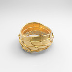 Panel Twist Ring // Gold Plated Steel (Size 5)