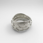 Panel Twist Ring // Stainless Steel (Size 5)