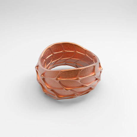 Panel Twist Ring // Raw Bronze (Size 5)