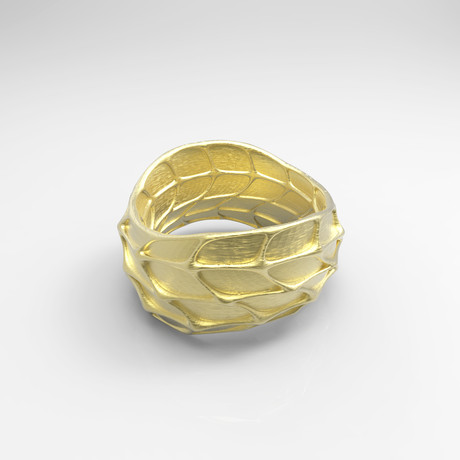 Panel Twist Ring // Raw Brass (Size 5)