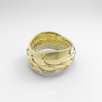 Panel Twist Ring // Polished Brass (Size 5)