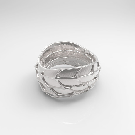 Panel Twist Ring // Polished Silver (Size 5)