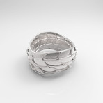 Panel Twist Ring // Polished Silver (Size 5)