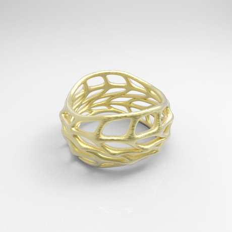 Panel Twist Hollow Ring // Raw Brass (Size 6)