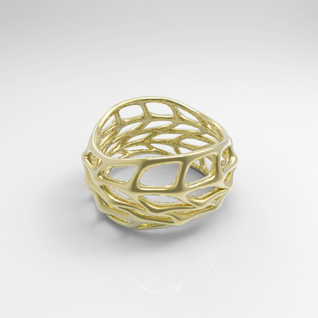 Panel Twist Hollow Ring // Polished Brass (Size 6)