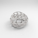 Panel Twist Hollow Ring // Polished Silver (Size 6)