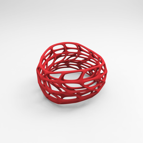 Panel Twist Hollow Bracelet // Red Nylon (Small)