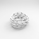 Panel Twist Hollow Bracelet // White Nylon (Small)