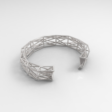 Thin Truss Cuff // Polished Silver (Small)