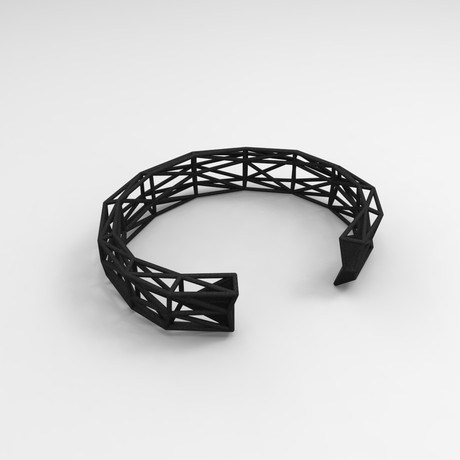 Thin Truss Cuff // Black Nylon (Small)