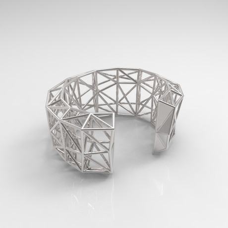 Truss Cuff // Polished Silver (Small)