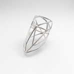 Diamond Ring // Polished Silver (Size 6)