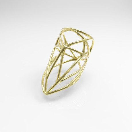 Diamond Ring // Polished Brass (Size 6)