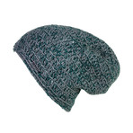 The Beeskie Slouchy Beanie // Grey & Emerald Marl