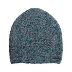 The Beeskie Slouchy Beanie // Grey & Emerald Marl