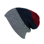 The Gloze Slouchy Beanie // Grey & Navy & Port