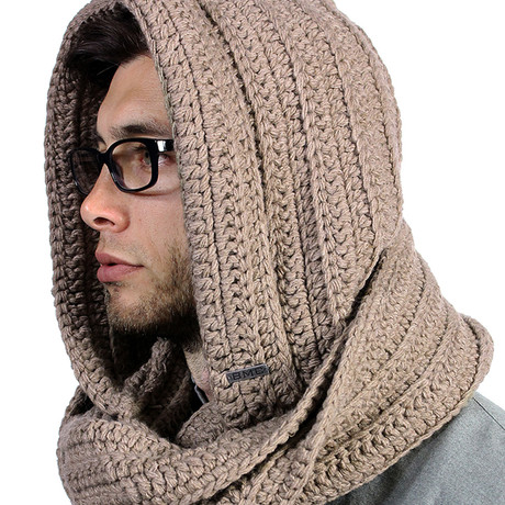 The Santos Hooded Scarf // Tan